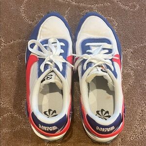 NIKE WAFFLE DEBUT SWOOSH 'OLD ROYAL HABANERO RED', women size 7.5 (like new)